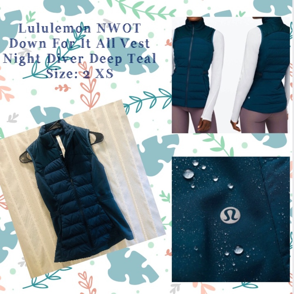 Lululemon NWOT Down For It All Vest Night Diver 2 XS Insulated Goose Quilted